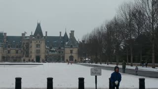 A snowy ride through the Biltmore Estate