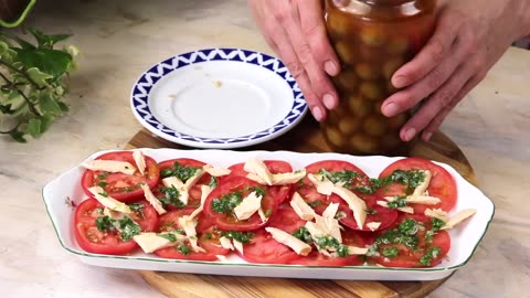 When I make these TOMATOES they disappear in minutes! Dressed Tomato Salad.