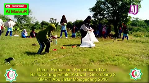 Game, Permainan, Perlombaan 17an Balap Karung Estafet Akhwat Gelombang 2 SMPIT Abu Ja'far Mojogeda