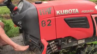 Tractor Ed on a tree farm