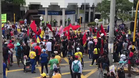 Protesta en Bucaramanga, día del trabajo