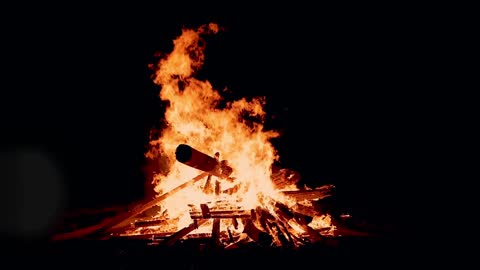 Music for meditation. Drums by the bonfire.