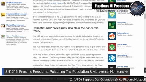 SN1216: Freezing Freedoms, Poisoning The Population & Metaversal Horizons | Factions Of Freedom