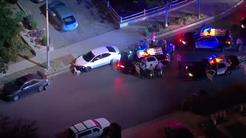California High Speed Police Chase, Suspects Take That Turn Waaay Too Fast...