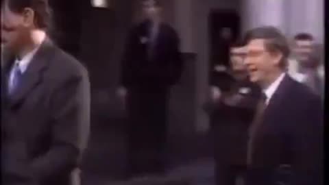 Bill Gates Gets Multiple Pies Thrown in His Face in Brussels, Belgium 1998