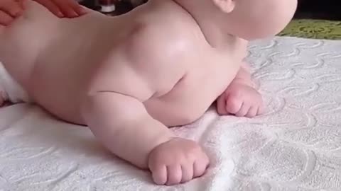 Cute baby massage video