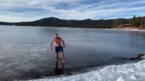 Practicing Ice Man Wim Hof Breathing Techniques in Big Bear Lake!