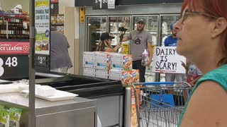 Anti Dairy Demonstration at Grocery Store