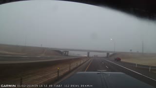 Foggy Morning Nearly Causes Semi and Truck to Crash
