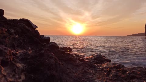 amazing view of the brown sky with sunset