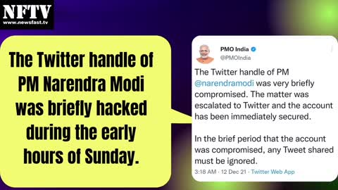 Indian Prime Minister Narendra Midi's Twitter handle hacked