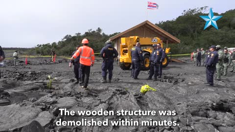 Crews demolish illegal protest structure near Mauna Kea camp