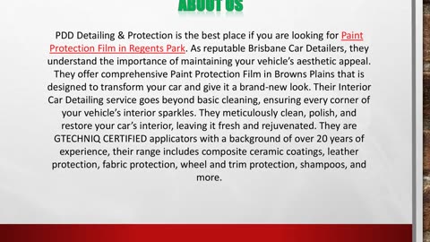 Paint Protection Film in Regents Park