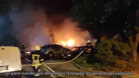 Dans l'Energodar occupé, un incendie majeur s'est déclaré après les explosions.