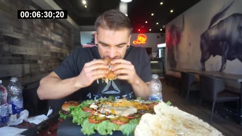 Insane food challenge 12LB Burger