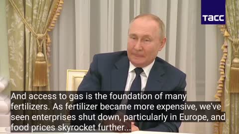 Putin: Your Government's Mismanagement, Not Me, Is Responsible for the Looming Food Crisis