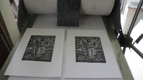 Printmaking. Zinc plate engraving.