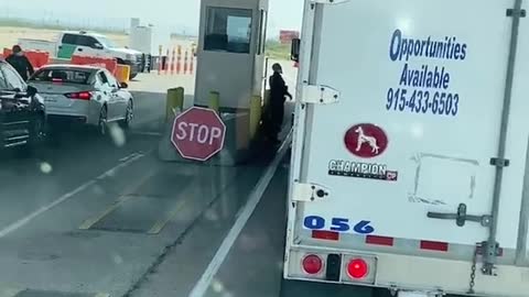 Is the border checkpoint so strict now? Small left lane right truck lane American truck driver