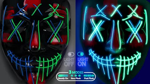 LED Light up Mask for Festival Cosplay Halloween Costume