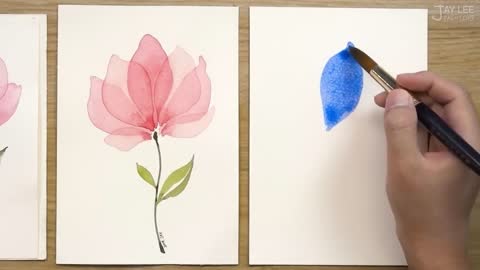 Quick learning - layered petals - watercolor painting technique, easy to learn!6