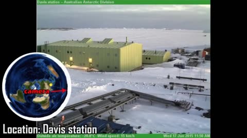 Antarctica stations in simultaneous night and day