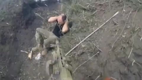 Donetsk People's Republic soldiers clear enemy trenches