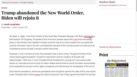 New World Order N the News.