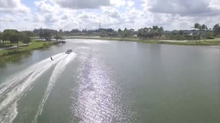 Water skiing with Drone filming