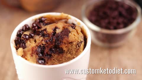 Keto Recipes - Keto Chocolate-Peanut Butter Mug Cake - Keto Diet