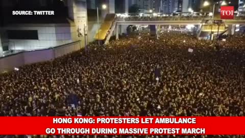 Protesters allow ambulance to pass through massive protest
