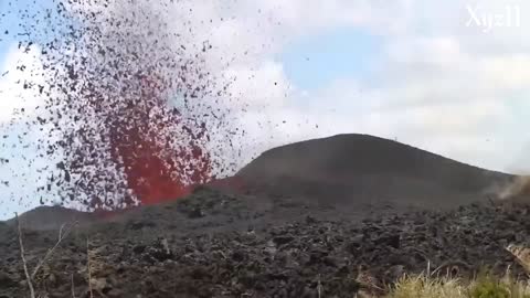 Blood Red Lava Spews From Hawaii Fissure