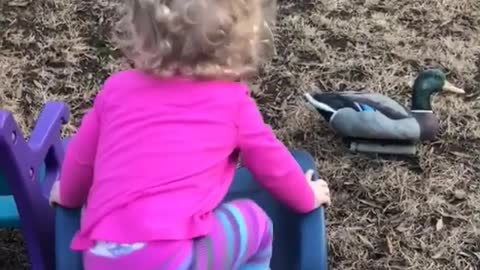 Collab copyright protection - toddler girl faceplant blue slide