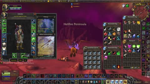 WoW Burning Crusade Hunter and Hunter (wife) feed meat to the pets