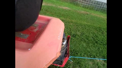 Pulling a Troybilt lawn tractor with a Gravely 18G garden tractor