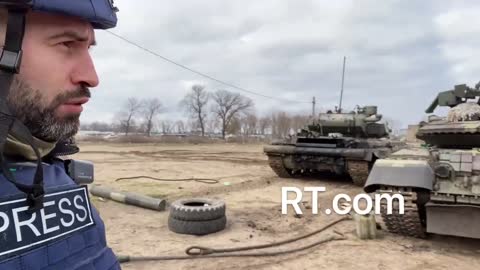 A captured Ukrainian military base near the city of Kherson - dozens of abandoned tanks, APC’s, trucks and other vehicles have been seized by Russian forces.