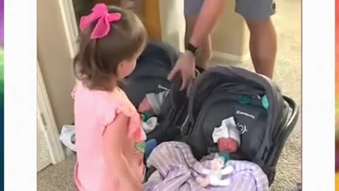 Big Sister Welcomes Preemie Twins Home !!😚😄