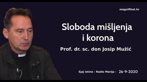 Sloboda mišljenja i korona - prof. dr. sc. don Josip Mužić