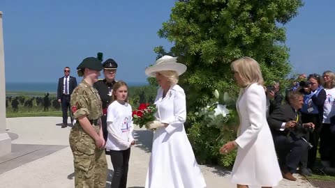WATCH: Queen Camilla SNUBS Brigitte Macron At D-Day Memorial — Refuses Hand