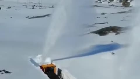 Preparing Norwegian mountain roads after heavy snow falls