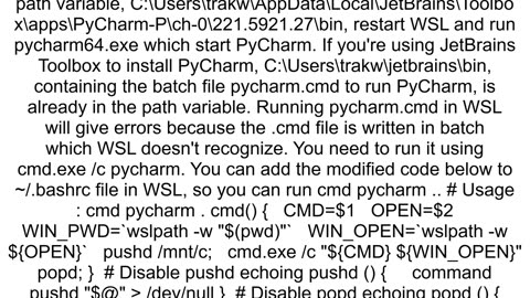 How to launch PyCharm from WSL terminal