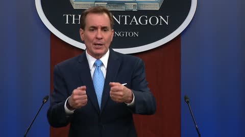 Pentagon press secretary John Kirby holds a briefing