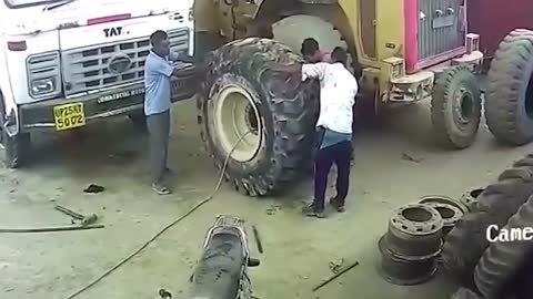 Tire explodes during inflation
