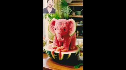 Mind-blowing watermelon elephant 🐘 artist