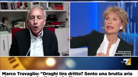 Otto e mezzo, Marco Travaglio: "Draghi tira dritto? Sento una brutta aria"