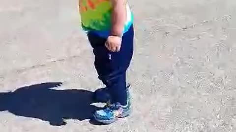 Toddler Dancing to Baby Shark Song