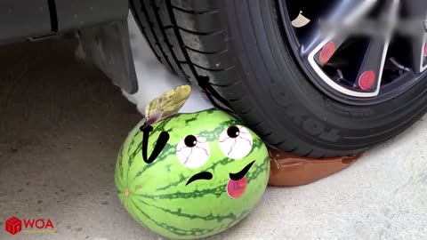 Crushing Crunchy & Soft Things by Car Experiment Doodles Watermelon, Nails 1080p2