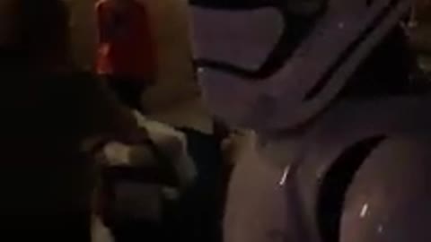 Storm Trooper almost trips, agrees it wasn’t his fault.