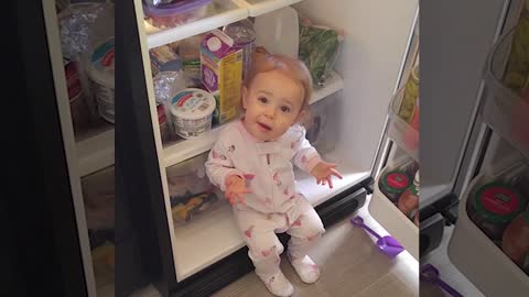 What happens when Baby open Fridge