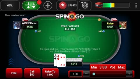 PokerStars NJ Spin & Go Mobile Gameplay