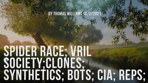 Spider race; Vril society; Clones; Synthetics; Bots; CIA; Reps;